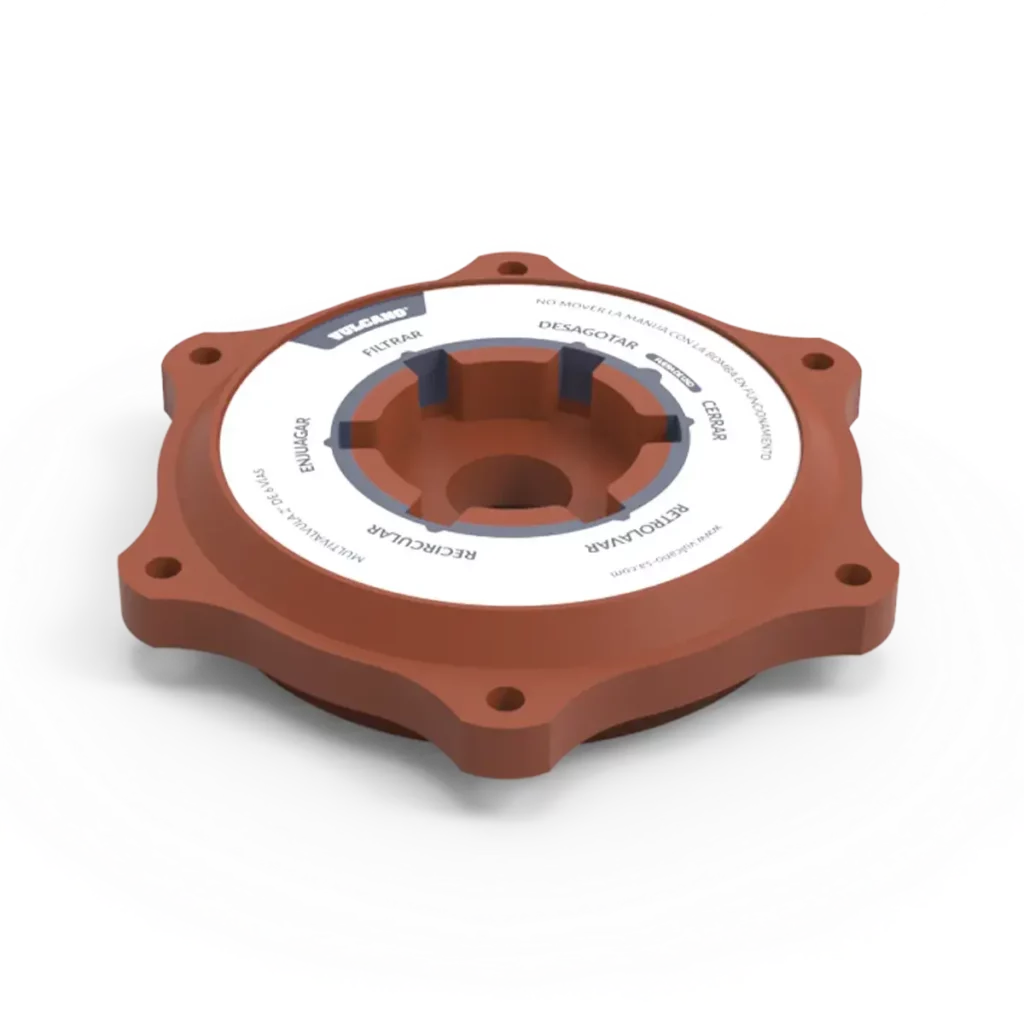 Tapa marrón con círculo de acetato