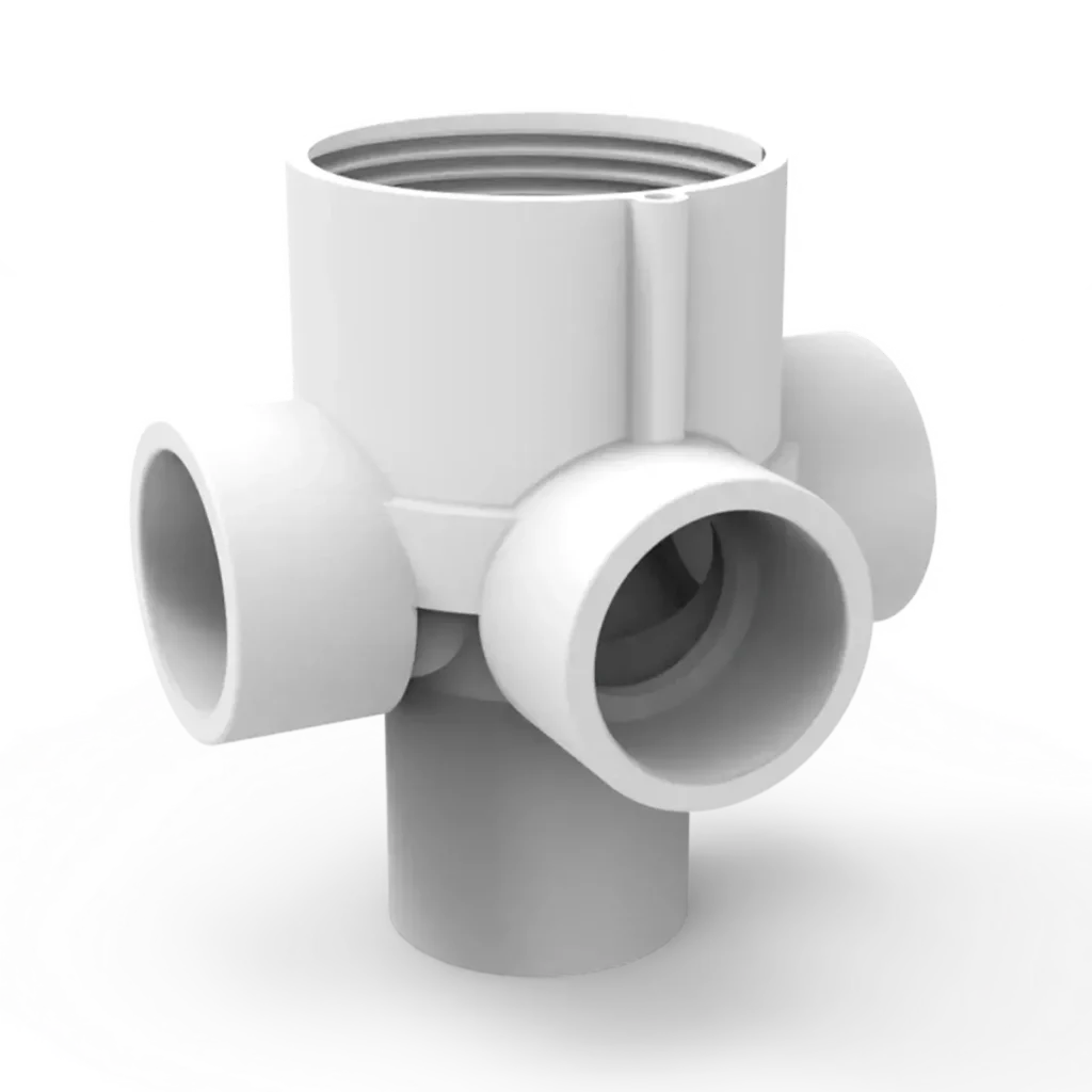 Cuerpo 3 vías con boca para pegar